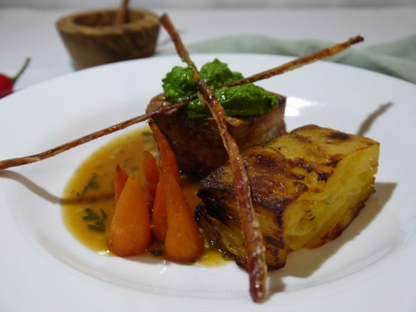 Roast pork main course by Relish, Kent's Expert Wedding Caterers