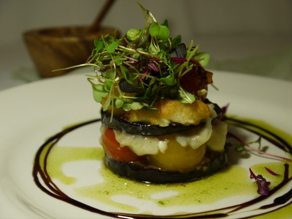 Veg stack starter by Relish, Kent's Expert Wedding Caterers